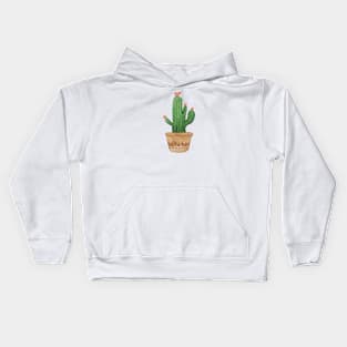 Watercolor flowering Cacti Kids Hoodie